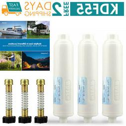 3 PA KDF INLINE RV Water Filter Camper Trailer Purifying Sys
