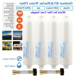 4-Pack INLINE RV Water Filter Reduce Bad Taste Camper Traile