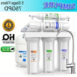 5 Stage 75 GPD Undersink Reverse Osmosis Water Filter System