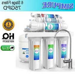 6 Stage 75GPD Reverse Osmosis System Alkaline Drinking RO Wa