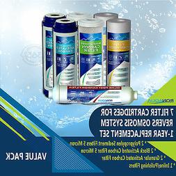 7 Replacement Filters Set for 5-Stage Reverse Osmosis Water 