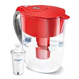 Brita Grand Water Filter Pitcher, Red, 10 Cups
