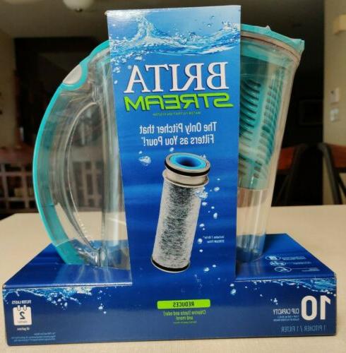 Brita Stream Filter Water Pitcher with 1 Filter, Rapids, BPA