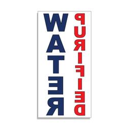 Purified Water Red Blue DECAL STICKER Retail Store Sign