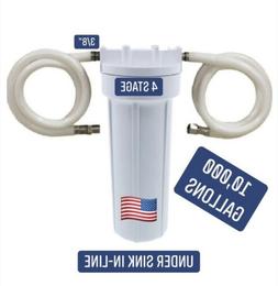 Under sink 4 Stage Direct In-line Drinking Water System USA 